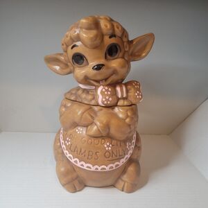 Twin Winton "For Good Little Lambs Only" Lamb  Ceramic Cookie Jar Vintage